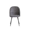 RAMONA FABRIC DINING CHAIR - GRAPHITE w/ BLACK LEGS