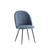 RAMONA FABRIC DINING CHAIR - BLUE w/ BLACK LEGS