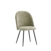 RAMONA FABRIC DINING CHAIR - OLIVE w/ BLACK LEGS