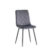 BELLA GREY VELVET DINING CHAIR w/ BLACK LEGS