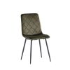 BELLA JUNIPER GREEN VELVET DINING CHAIR w/ BLACK LEGS