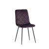 BELLA AUBERGINE VELVET DINING CHAIR w/ BLACK LEGS