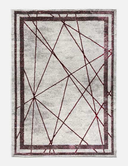 120x170 GLITZ ART DECO RED RUG