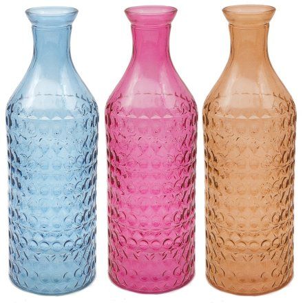 30cm REFLEX BOTTLE VASE - 3 ASST