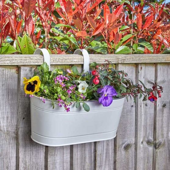 12" IVORY FENCE & BALCONY HANGING PLANTER