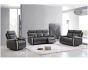 COVINGTON LEATHER E/RECLINING 2 SEATER SOFA - DARK GREY / LT GREY