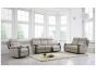 COVINGTON LEATHER RECLINING 2 SEATER SOFA - LT GREY / DARK GREY