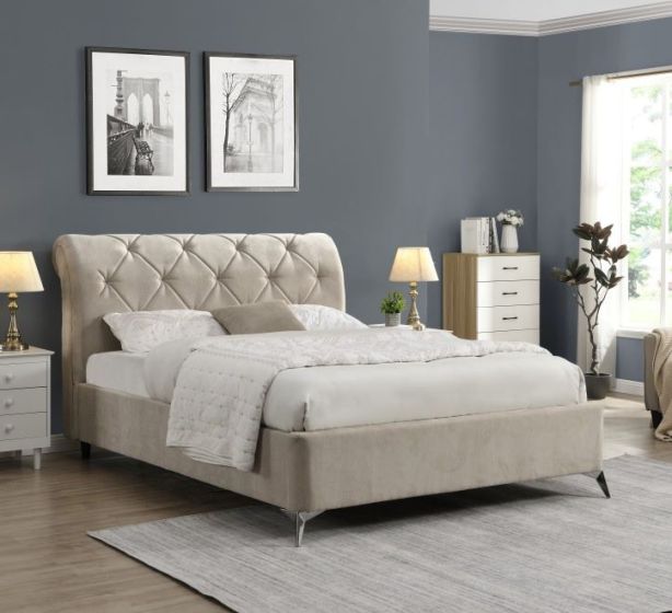 4'6" SLIGO BEIGE GAS LIFT BEDSTEAD