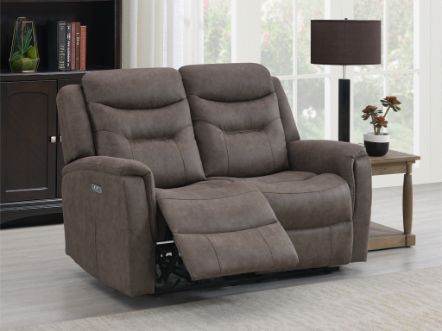 HARROGATE BROWN 2 SEATER E/RECLINING SOFA