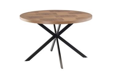 CARSON 1.2m ROUND OAK VENEER DINING TABLE