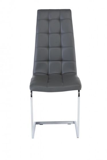 MORENO GREY DINING CHAIR w/ CHROME LEGS