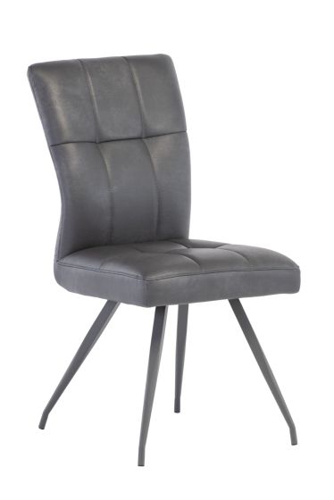 KABANA GREY FABRIC / PU DINING CHAIR w/ GREY LEGS