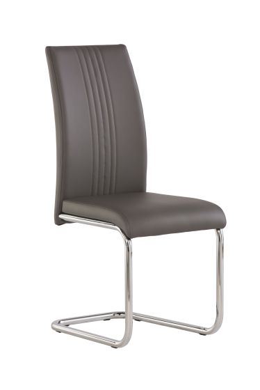 MONACO GREY DINING CHAIR w/ CHROME LEGS