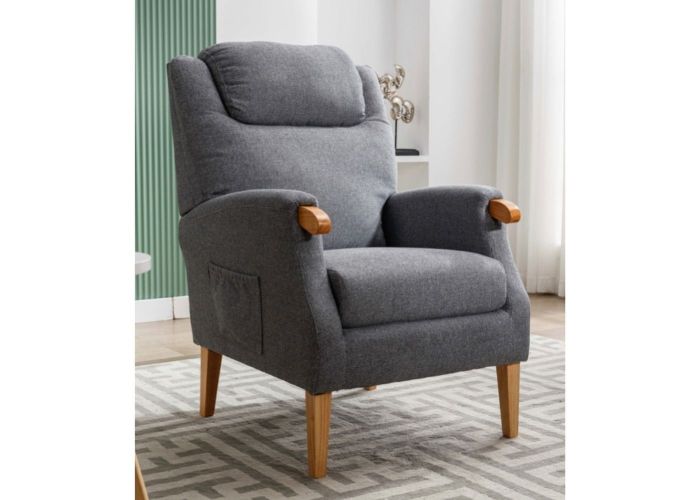 LISBON FIRESIDE ARMCHAIR - GREY