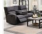 SILVERTON GREY 3 SEATER RECLINING SOFA w/ CONSOLE