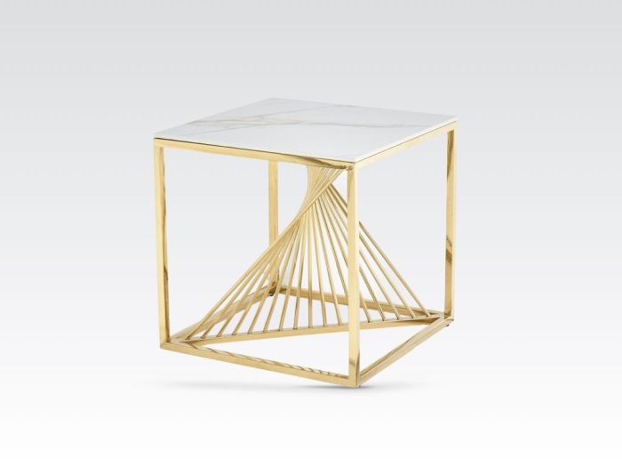 CALABRIA LAMP TABLE - GOLD / STONE