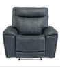 DANETTI BLUE LEATHER ARMCHAIR - E/RECLINING