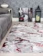 120x170 GLITZ MARBLE RED RUG