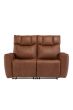 DOLFINO TAN LEATHER 2 SEATER SOFA - E/RECLINING