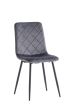 BELLA GREY VELVET DINING CHAIR w/ BLACK LEGS