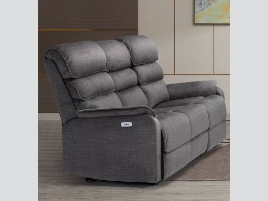 SAVOY GREY E/RECLINING 3 SEATER SOFA