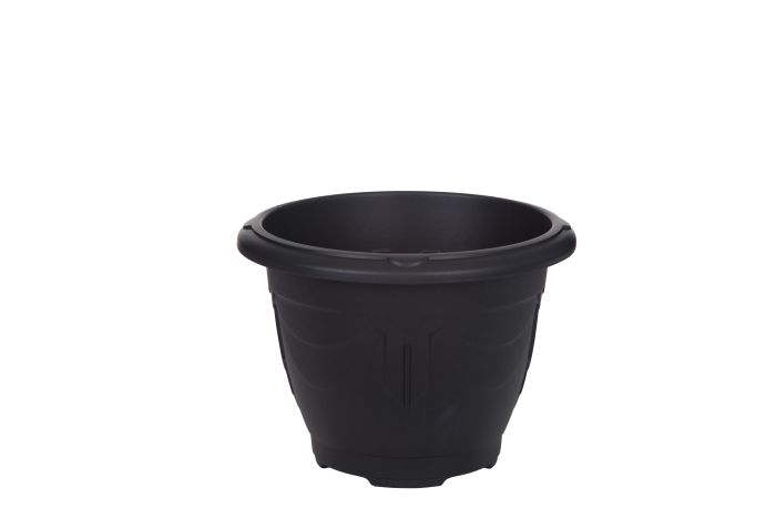 24cm VENETIAN ROUND PLANTER BLACK