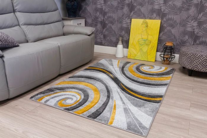 120x170 SAMBA SPIRALS OCHRE RUG