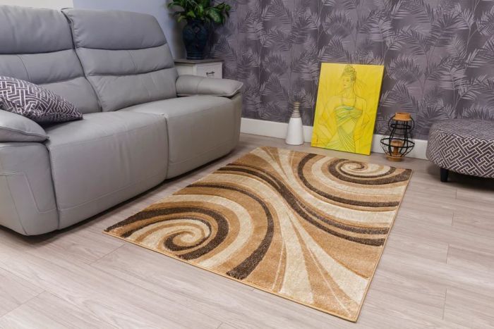 120x170 SAMBA SPIRALS BEIGE RUG