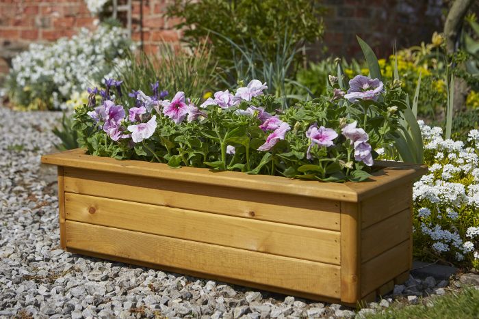 83cm GLEBE WOODEN TROUGH PLANTER