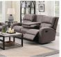 SILVERTON TAUPE 3 SEATER RECLINING SOFA w/ CONSOLE