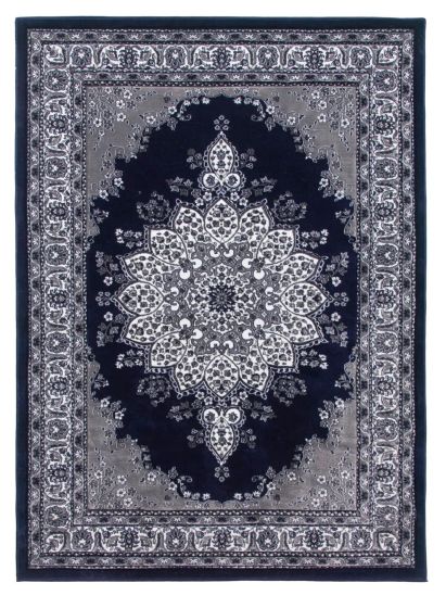 120x170 NAVY CLASSIQUE MEDALLION