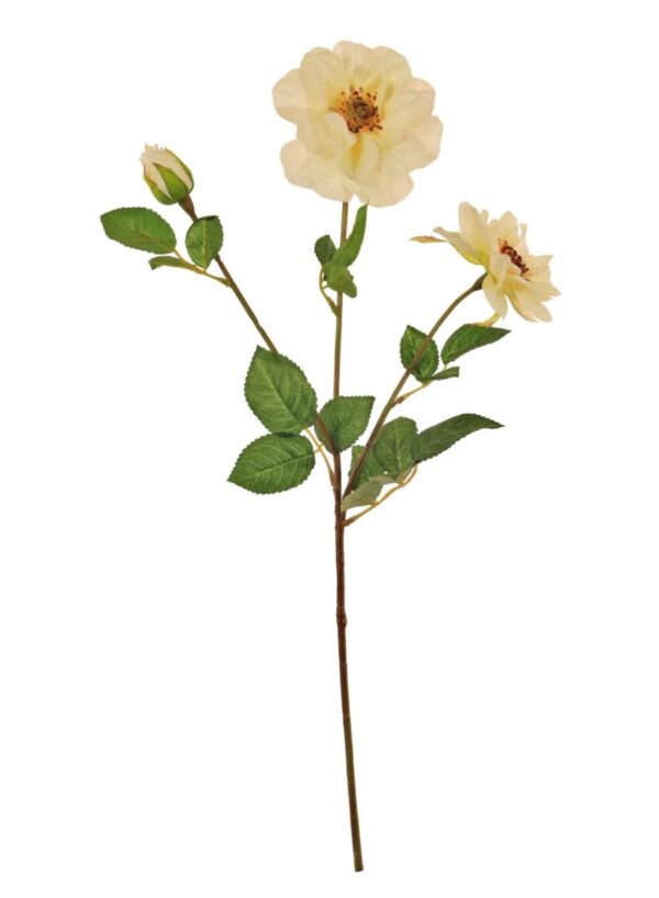 SILK WATERLILY DAHLIA SPRAY IVORY STEM