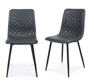DEANE DINING CHAIR - GREY w/ BLK LEG