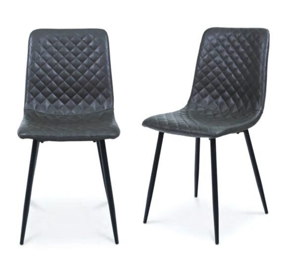 DEANE DINING CHAIR - GREY w/ BLK LEG