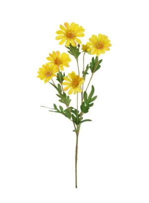 SILK 5 HEAD DAISY SPRAY YELLOW STEM