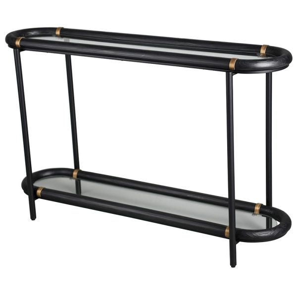 BLACK ROUNDED CONSOLE TABLE