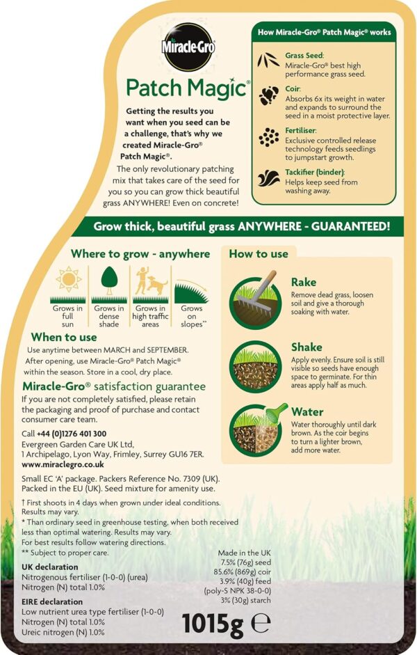 1015GM MIRACLE-GRO PATCH MAGIC GRASS SEED - Image 2