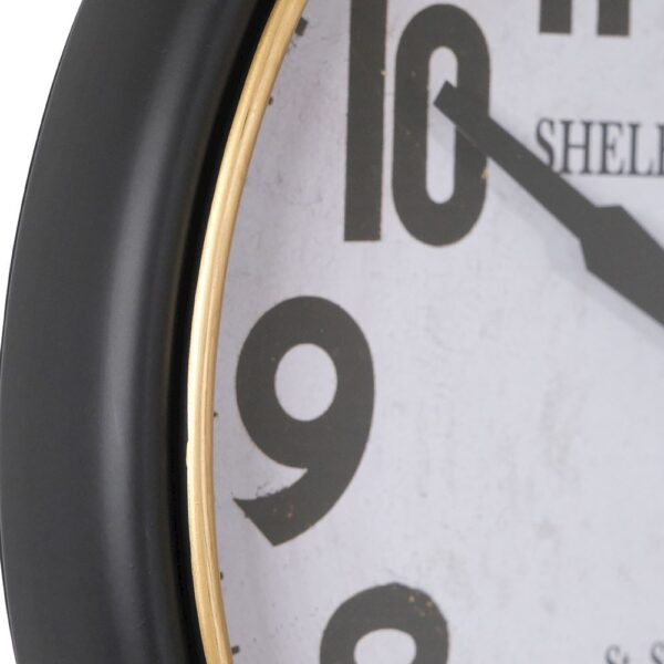 45cm BLACK SHELBOURNE WALL CLOCK - Image 2