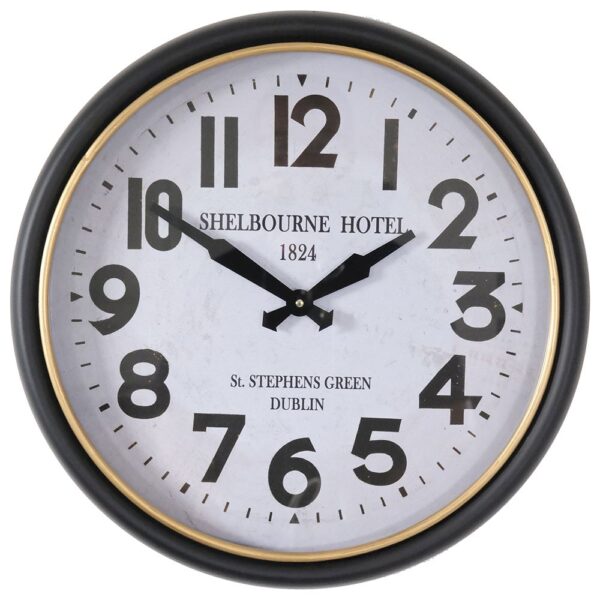 45cm BLACK SHELBOURNE WALL CLOCK