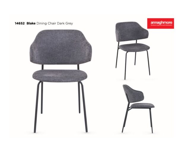 BLAKE DARK GREY DINING CHAIR - Image 2