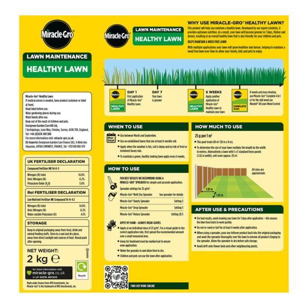 2kg MIRACLE GRO HEALTHY LAWN - Image 2