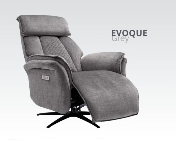 EVOQUE GREY FABRIC E/RELAXER CHAIR - Image 2