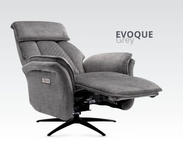EVOQUE GREY FABRIC E/RELAXER CHAIR - Image 3