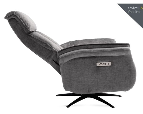 EVOQUE GREY FABRIC E/RELAXER CHAIR - Image 4