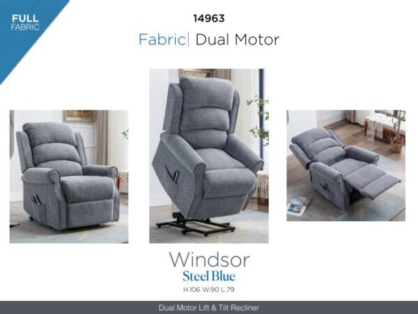 WINDSOR ST/BLUE LIFT & TILT ARMCHAIR - DUAL MOTOR - Image 4