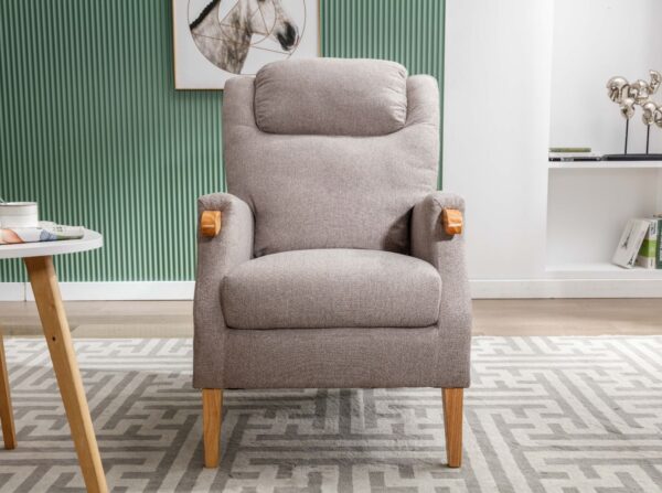 LISBON FIRESIDE ARMCHAIR - TAUPE - Image 2