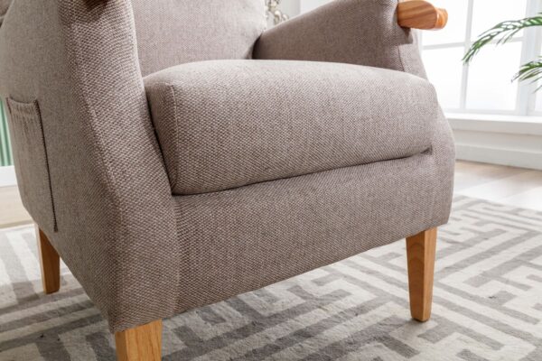 LISBON FIRESIDE ARMCHAIR - TAUPE - Image 4