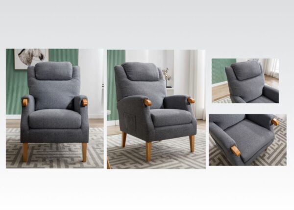 LISBON FIRESIDE ARMCHAIR - GREY - Image 2