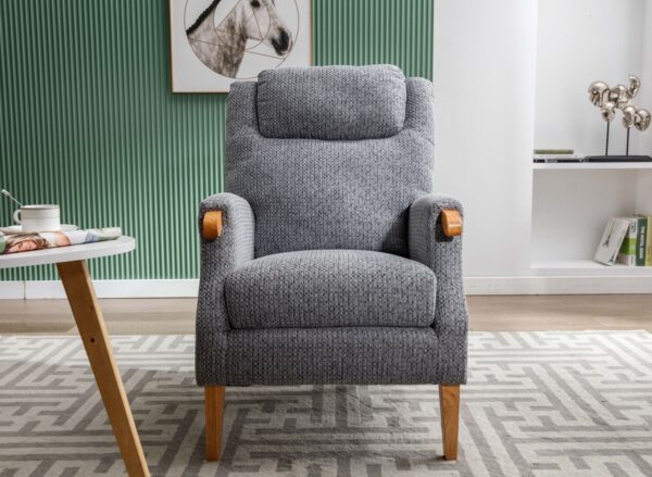 LISBON FIRESIDE ARMCHAIR - STEEL BLUE - Image 4