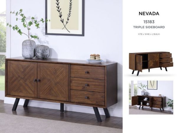 NEVADA 2 DOOR / 3 DWR SIDEBOARD